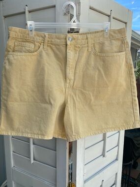 wild fable Pale Yellow Denim Bermuda Shorts